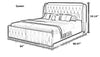 Button Tufted Design Modern Leather Bed