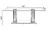 Rectangular Glass Dining Table with Metal Legs