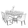 Palatial Marble Ellipse Dining Table Set