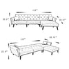 180° Convertible Velvet Fabric Sofa Bed / Lixra