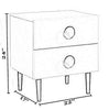 Set of 2 Golden Finish Modern Wooden Nightstand