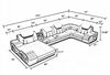 Fine Embellish Comfort Leather Sectional LED Sofa Set / Lixra