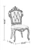 Set Of 4 Ornate Tufted European Leather Dining Chairs