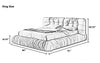 Exquisite Button Tufted Fabric Upholstered Bed / Lixra