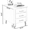 Set of 2 Fine Finish Metallic Base Wooden Night Stand