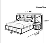 Metal-Embellished Fabric Bed with Spacious Headboard / Lixra