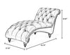 Diamond Tufted Leather Finish Chaise Lounge