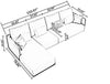 Solid Wooden Framed Luxurious Fabric Sectional Sofa Set / Lixra 