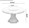 Metallic Round Marble Dining Table-Set