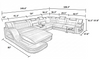 Illuminated Elegance U-Shaped Leather Sectional Sofa with LED Lights / Lixra