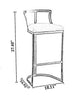 Set Of 3 Italian Style Metal Framed Raised Chairs
