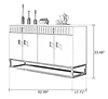 Exotic Marble Modern Buffet Table With Shelves