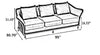 Modernized Metallic Accents Fabric Sofa Set