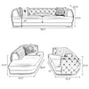 Classic Button Tufted Leather Sofa Set