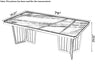 Rectangular Polished Marble Dining Table Set