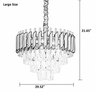 Modern Black and Gold Crystal Drum Chandelier with LED Lighting / Lixra