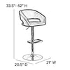 Adjustable Leather Upholstered Bar Stool Set of 3