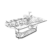 Matte Finish Marble Top Dining Table Set