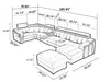 Modern Leather Sectional Sofa Set with Chaise