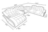 U-shape Leather Sectional LED Sofa / Lixra