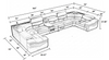 Luxurious Modern Design Leather Sectional Sofa / Lixra
