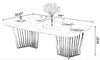 Splendid Steel Construct Marble Dining Table-Set