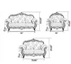 European Fabric Liville Sofa Set Of 3