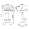 Set Of 3 Modern Leather Bar Stool With Metal Base