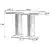 46.85" Rectangular Marble Top Double Pedestal Accent Table