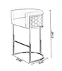 Set Of 4 Contemporary Metal Frame Velvet Bar Stool