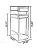 Modern Set of 3 Leather High-Raised Bar Stools
