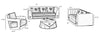 Leather Upholstered Sofa Set for Living Room / Lixra