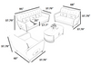 3-Pcs Modern Dazzling Leather Sofa-Set