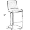 Set Of 4 Modern Velvet Chrome Frame Bar Stools