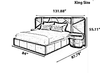 Metal-Embellished Fabric Bed with Spacious Headboard / Lixra