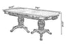 Rectangular Brusten Wooden European Dining Table Set