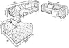 Tufted Designed Luxurious Velvet Sofa Set