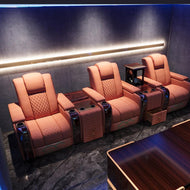3-Seater Electric LED Recliner Leather Sofa / Lixra