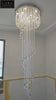 Spiral Shaped Long Lustrous Crystal Chandelier