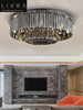 Dimmable Smoke Grey Crystal Glow Flush-Mount