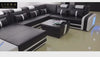 Contemporary Design Leather LED Sectional Sofa / Lixra
