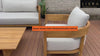 Modern Wooden Fabric Upholstered Outdoor Sofa Set