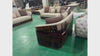 Luxurious Leather Upholstered Shiny Wooden Sofa Set