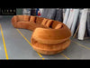 Velvet Fabric Upholstered Round Sofa / Lixra