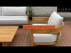 Modern Wooden Fabric Upholstered Outdoor Sofa Set