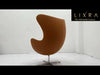 Aesthetic Egg-Shaped Leather Accent Chair