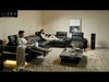 Modern L-Shaped Power Recliner LED Leather Sofa