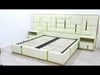 Contemporary Designed Glossy Finish Leather Bed