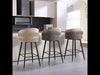 Set of 3 Leather Upholstered High Raised Bar Stools