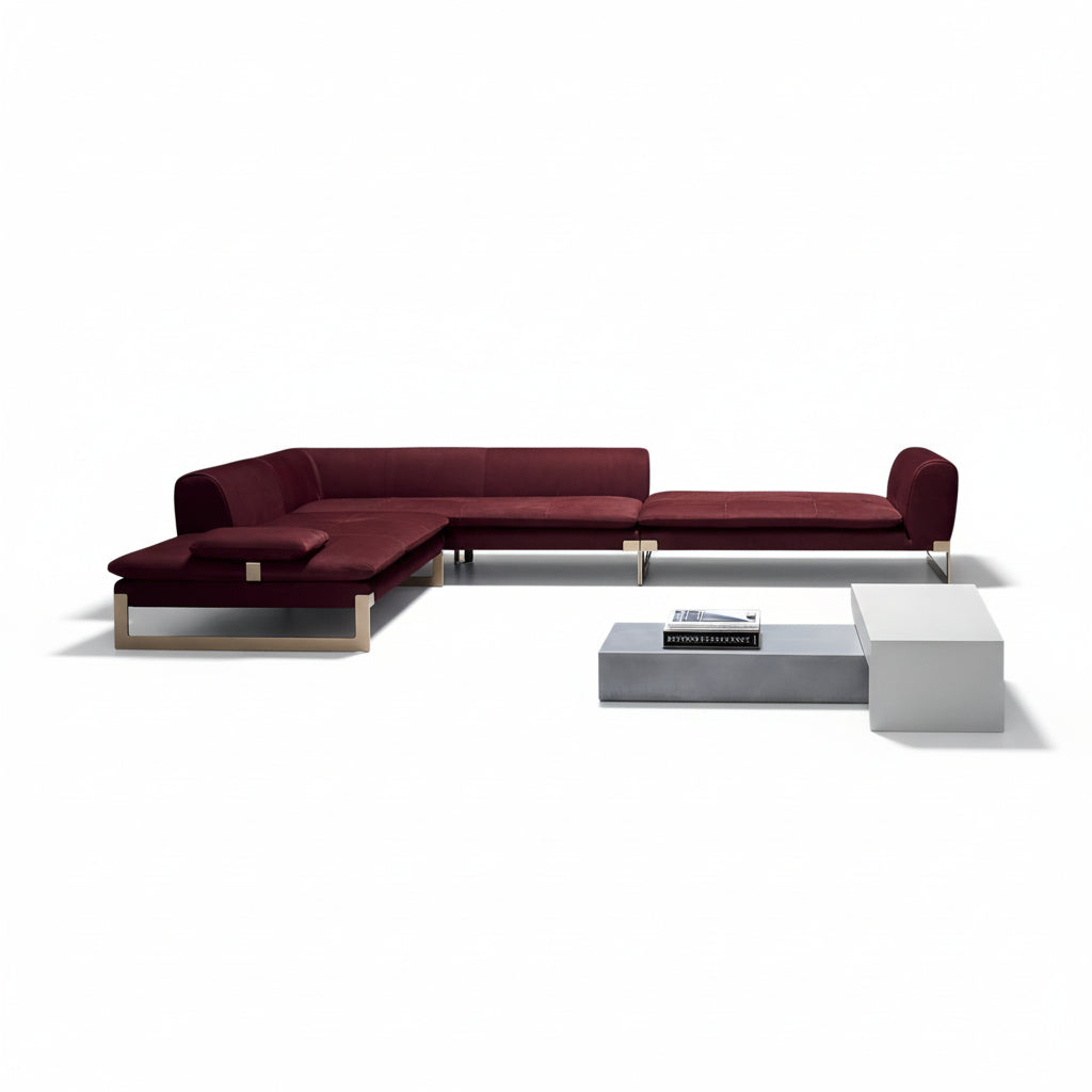 Velvet Fabric Sectional Sofa for Living-Room